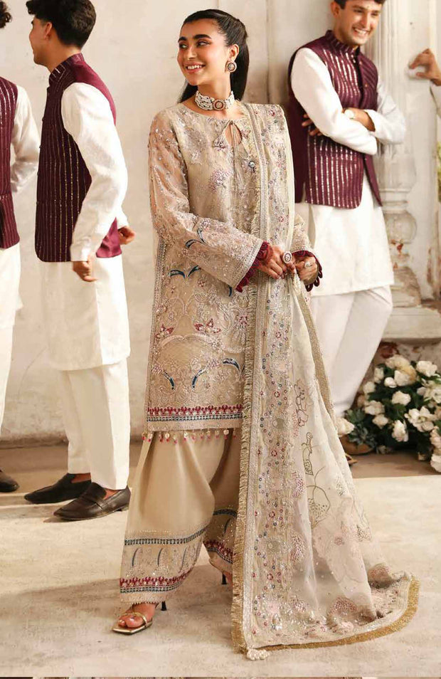 Nureh - Jhoomro By Nureh Embroidered Organza Suit Unstitched 3 Piece - aubranz.com