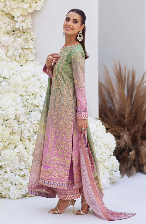 Mina_Hasan - Mina Hasan Embroidered Raw Silk Suit Unstitched 3 Piece Leila - Formal Collection - aubranz.com