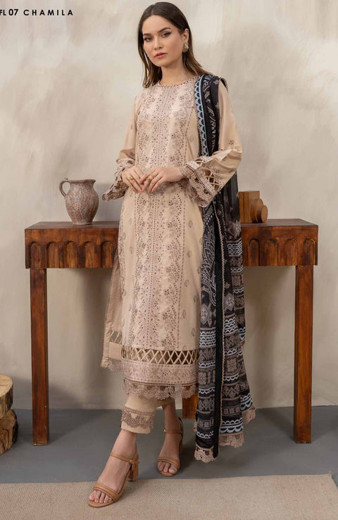 Zarif - Festive Embroidered Printed Edit'24 By Zarif Lawn Suit Unstitched 3 Piece Summer Collection - aubranz.com
