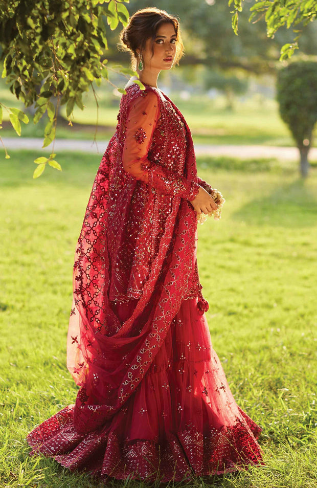 Qalamkar - Qalamkar shadmani raw silk'24 embroidered suits unstitched 3 piece - festive collection - aubranz.com