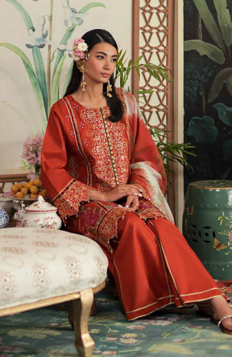Emaanadeel - Ayera Luxury By Emaan Adeel Lawn Suit Unstitched 3 Piece EAAYR24L 08 Summer Collection - aubranz.com