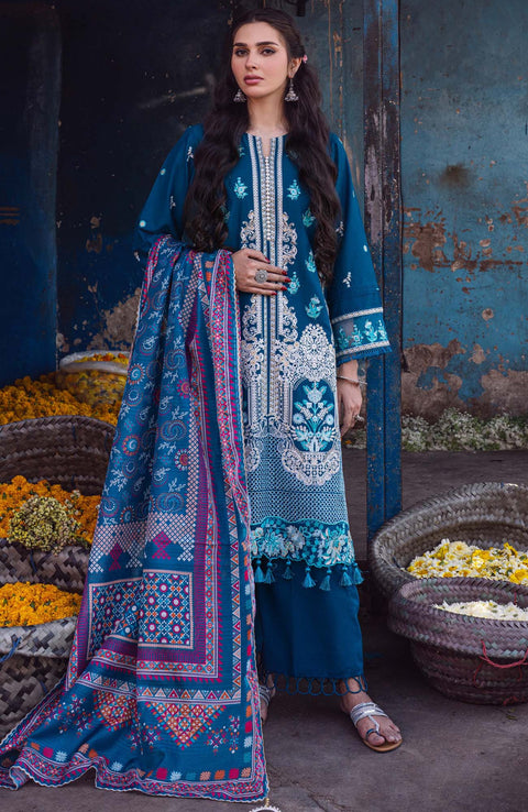 Sahane - Sahakari By Sahane Embroidered Lawn Suit Unstitched 3 Piece SHNSK24L05 Luxury Lawn - aubranz.com