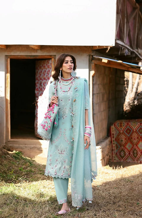 Zaha - Neelum Lawn'25 by Zaha Embroidered Suit Unstitched 3 piece - Summer Collection - aubranz.com