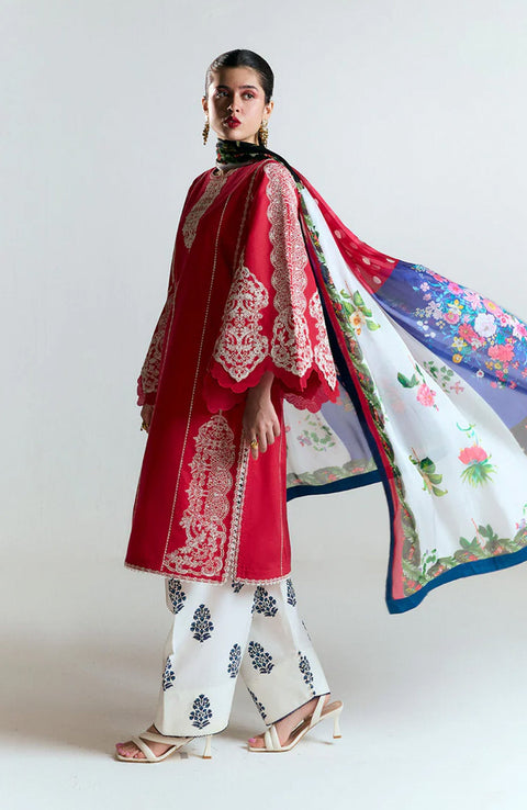 Hussainrehar - Jugnu Spring Summer'25 By Hussain Rehar Embroidered Lawn Suits Unstitched 3 Piece - Summer Collection - aubranz.com