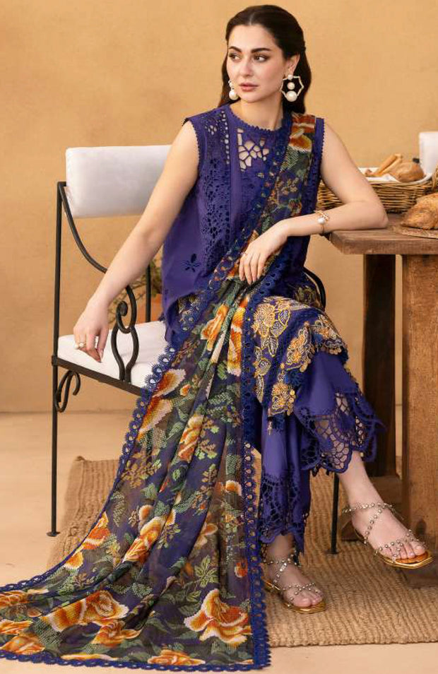 Saira_Rizwan - Saira Rizwan Luxury Lawn'25 Embroidered Suits unstitched 3 Piece - Summer Collection - aubranz.com