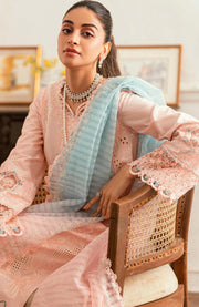 Qalamkar - Luxury Lawn Eid Edit'25 By Qalamkar Embroidered Suits Unstitched 3 Piece - Summer Collection - aubranz.com