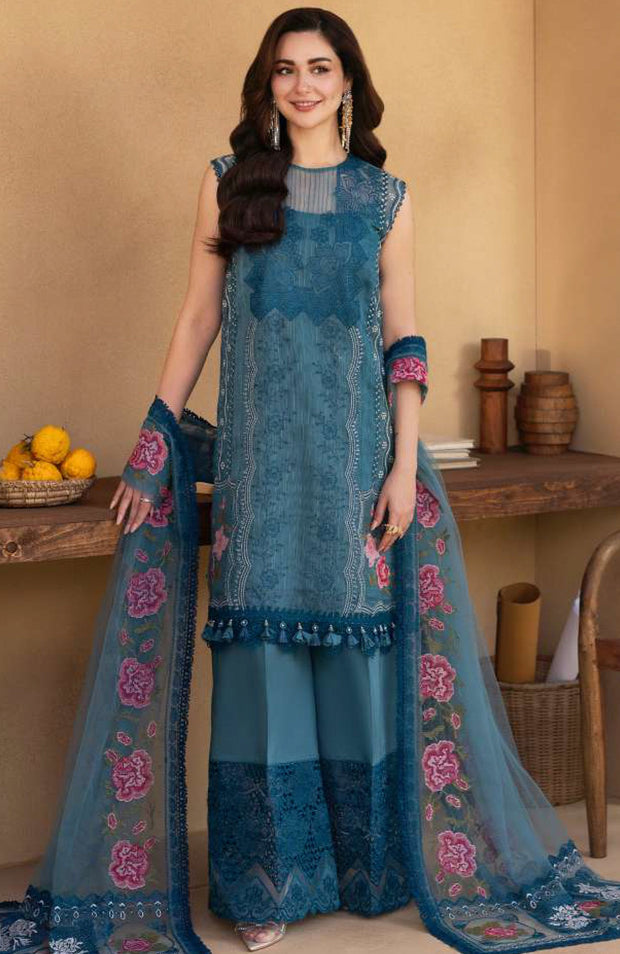 Saira_Rizwan - Saira Rizwan Luxury Lawn'25 Embroidered Suits unstitched 3 Piece - Summer Collection - aubranz.com