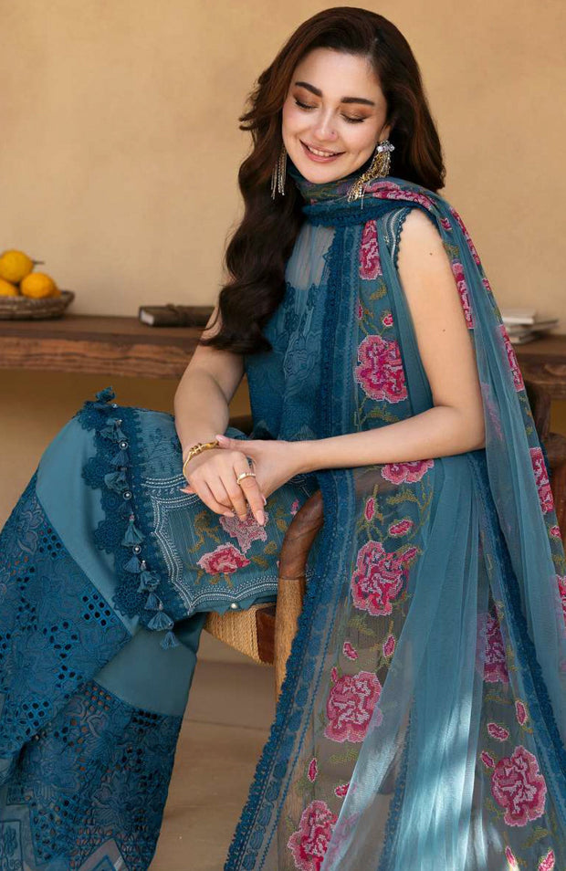Saira_Rizwan - Saira Rizwan Luxury Lawn'25 Embroidered Suits unstitched 3 Piece - Summer Collection - aubranz.com
