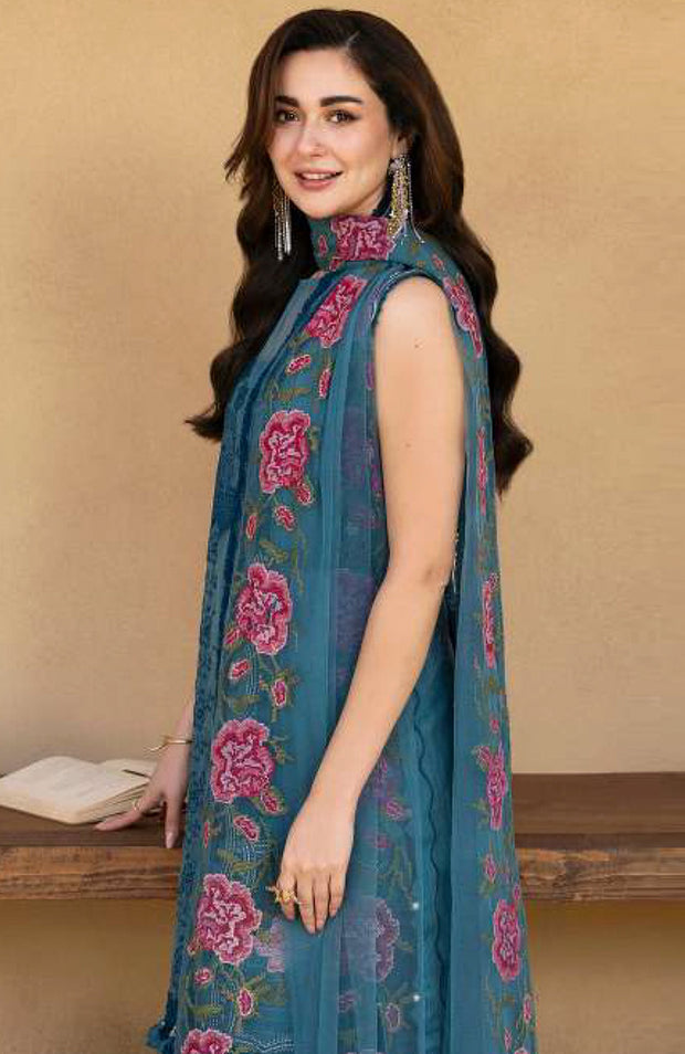Saira_Rizwan - Saira Rizwan Luxury Lawn'25 Embroidered Suits unstitched 3 Piece - Summer Collection - aubranz.com
