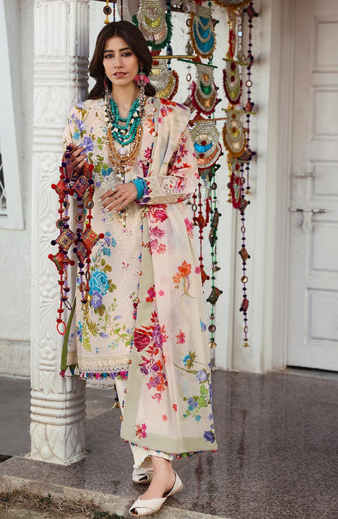 Zaha - Neelum Lawn'25 by Zaha Embroidered Suit Unstitched 3 piece - Summer Collection - aubranz.com