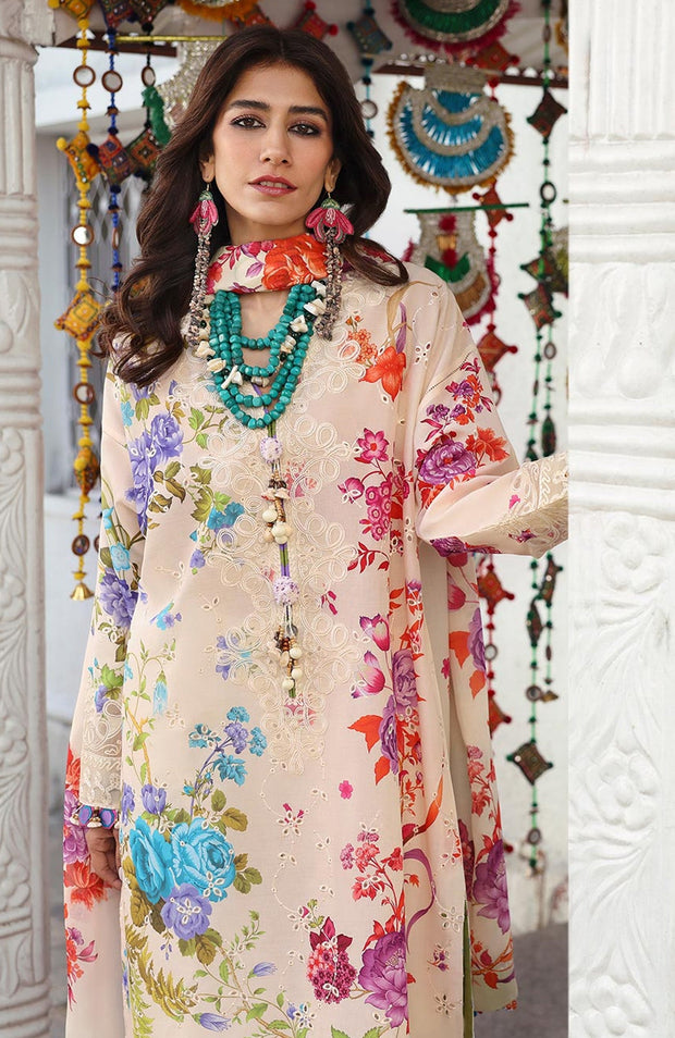 Zaha - Neelum Lawn'25 by Zaha Embroidered Suit Unstitched 3 piece - Summer Collection - aubranz.com