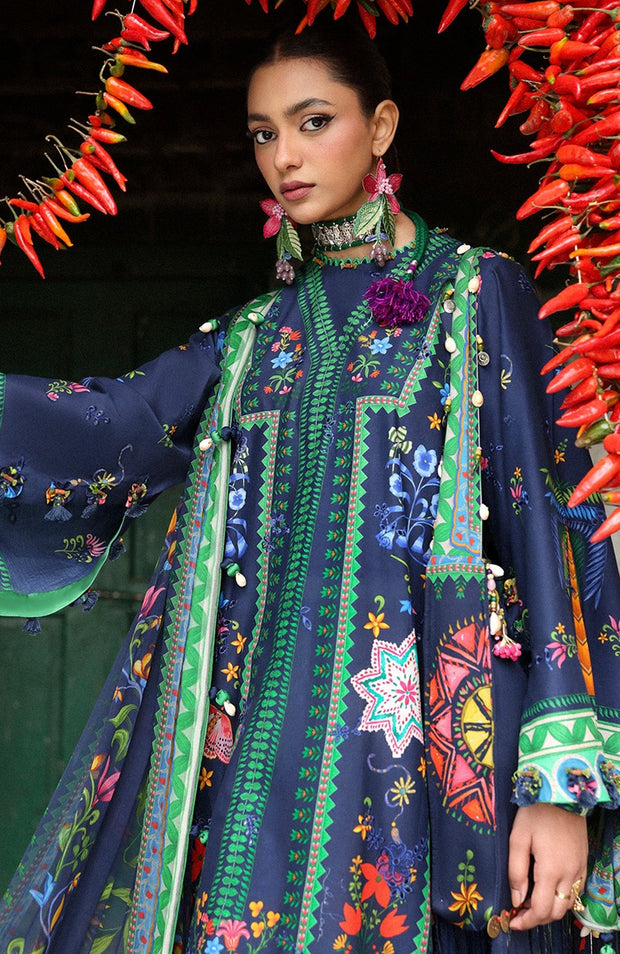 Zaha - Neelum Lawn'25 by Zaha Embroidered Suit Unstitched 3 piece - Summer Collection - aubranz.com
