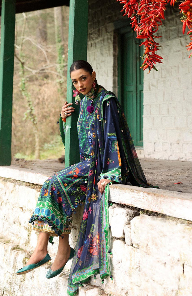 Zaha - Neelum Lawn'25 by Zaha Embroidered Suit Unstitched 3 piece - Summer Collection - aubranz.com