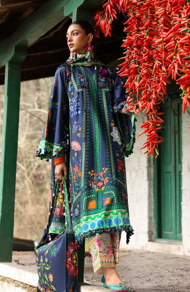 Zaha - Neelum Lawn'25 by Zaha Embroidered Suit Unstitched 3 piece - Summer Collection - aubranz.com