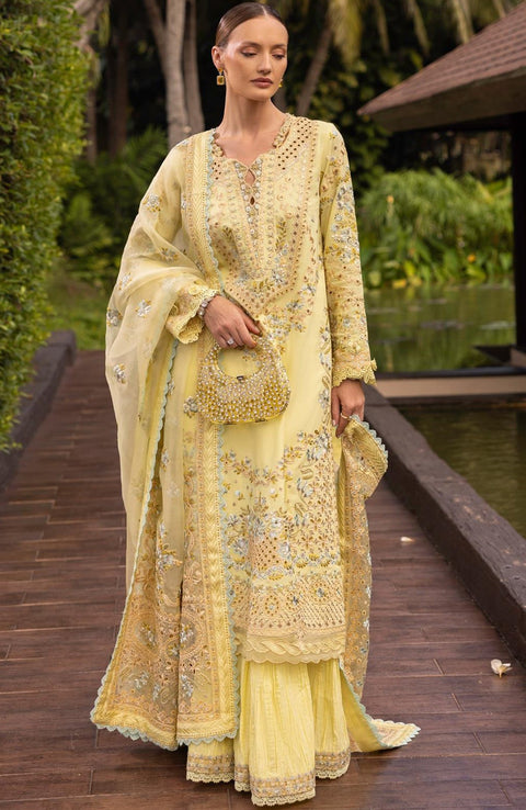 Faizasaqlain - FAIZA SAQLAIN ZINNIA LUXURY LAWN'25 EMBROIDERED SUITS UNSTITCHED 3 PIECE - SUMMER COLLECTION - aubranz.com