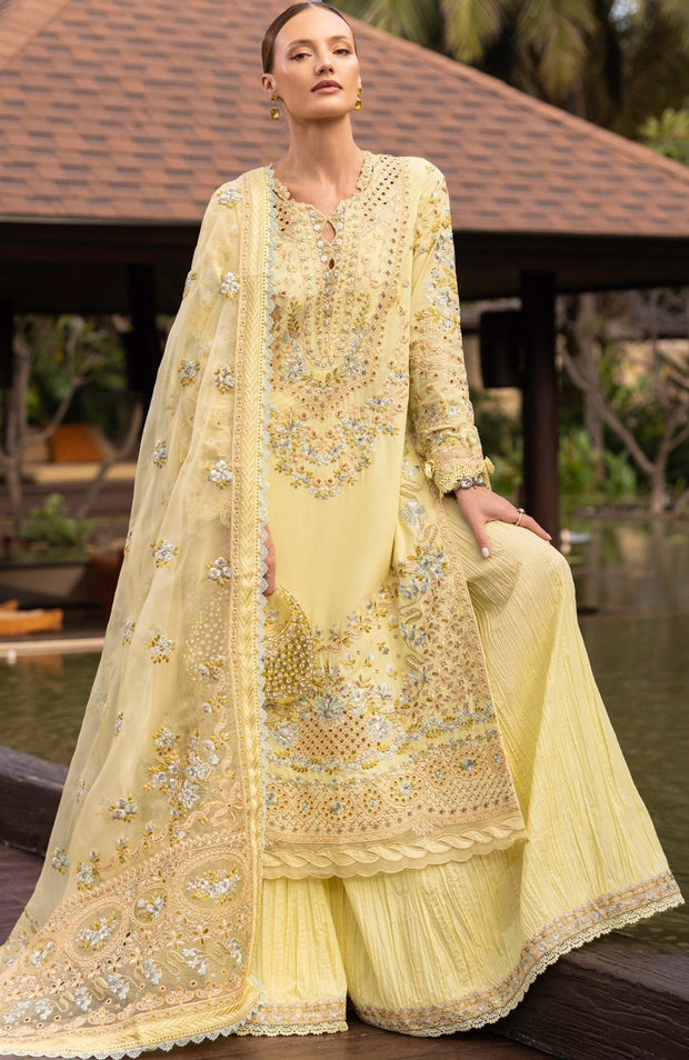 Faizasaqlain - FAIZA SAQLAIN ZINNIA LUXURY LAWN'25 EMBROIDERED SUITS UNSTITCHED 3 PIECE - SUMMER COLLECTION - aubranz.com