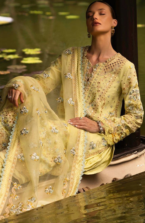 Faizasaqlain - FAIZA SAQLAIN ZINNIA LUXURY LAWN'25 EMBROIDERED SUITS UNSTITCHED 3 PIECE - SUMMER COLLECTION - aubranz.com