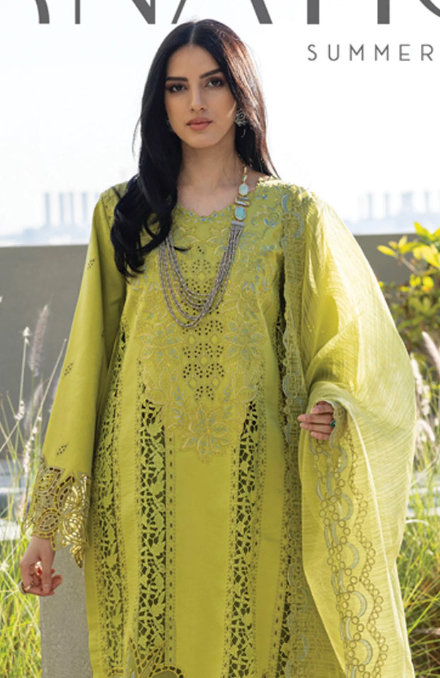 SUMMER COLLECTIONS SKU#RR11 CARNATION LAWN'25 BY RANG RASIYA EMBROIDERED SUITS UNSTITCHED 3 PIECE -