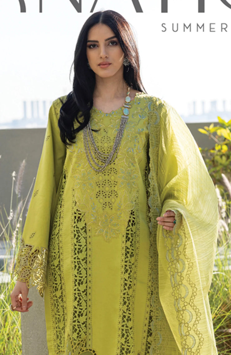 SUMMER COLLECTIONS SKU#RR11 CARNATION LAWN'25 BY RANG RASIYA EMBROIDERED SUITS UNSTITCHED 3 PIECE -