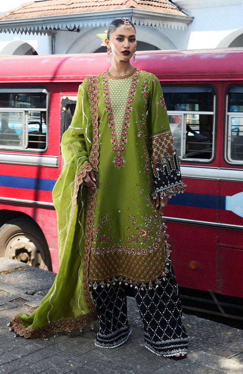 Hussainrehar - Hussain Rehar Luxury Lawn'25 Embroidered Suits Unstitched 3 Piece - Summer Collection - aubranz.com