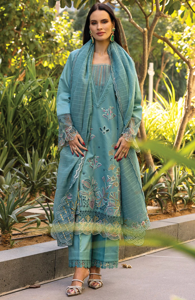 UNSTITCHED 3 PIECE - SUMMER COLLECTION SKU#RR1 - CARNATION LAWN'25 BY RANG RASIYA EMBROIDERED SUITS