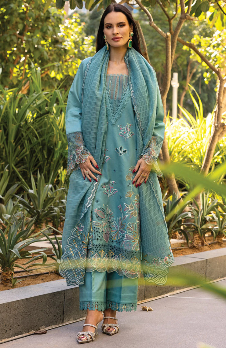 UNSTITCHED 3 PIECE - SUMMER COLLECTION SKU#RR1 - CARNATION LAWN'25 BY RANG RASIYA EMBROIDERED SUITS