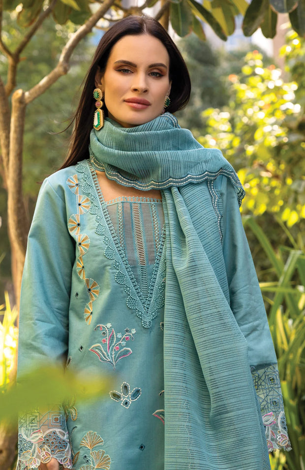 UNSTITCHED 3 PIECE - SUMMER COLLECTION SKU#RR1 - CARNATION LAWN'25 BY RANG RASIYA EMBROIDERED SUITS