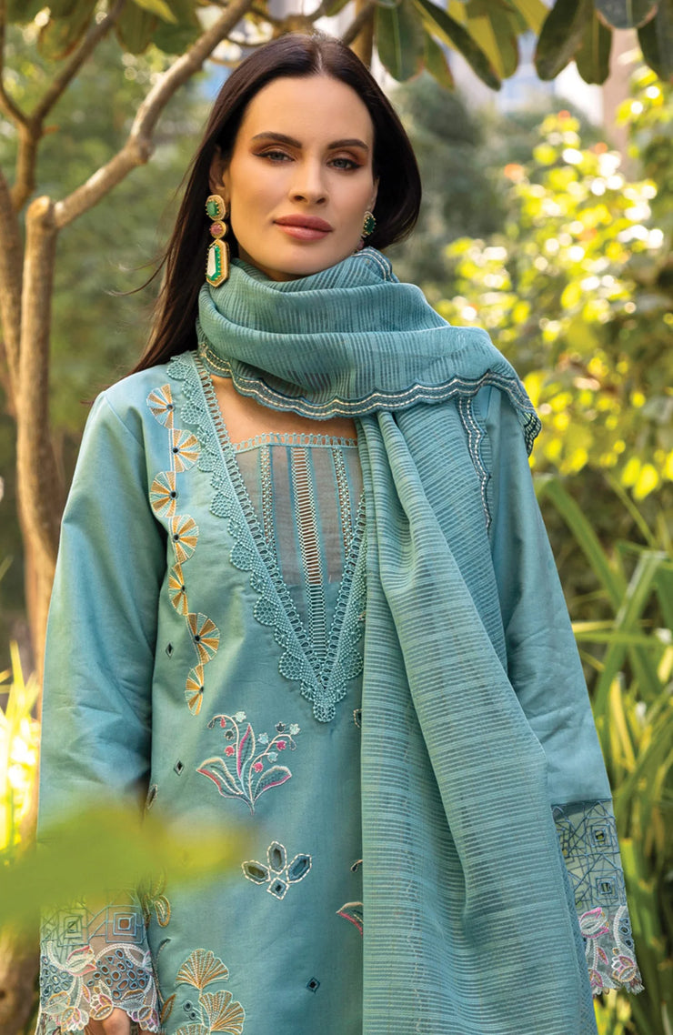 UNSTITCHED 3 PIECE - SUMMER COLLECTION SKU#RR1 - CARNATION LAWN'25 BY RANG RASIYA EMBROIDERED SUITS