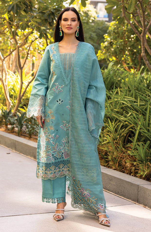 UNSTITCHED 3 PIECE - SUMMER COLLECTION SKU#RR1 - CARNATION LAWN'25 BY RANG RASIYA EMBROIDERED SUITS