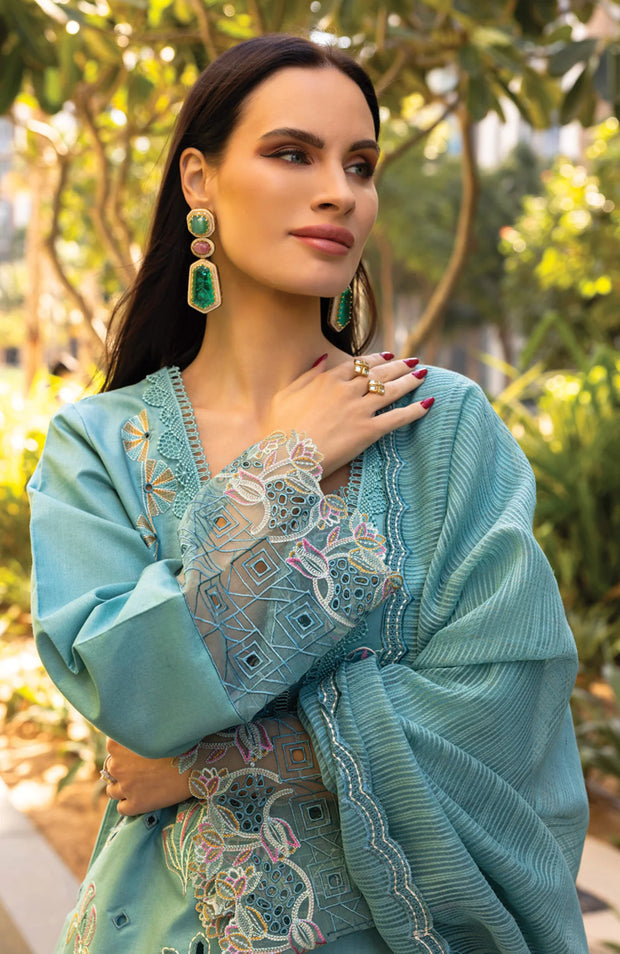 UNSTITCHED 3 PIECE - SUMMER COLLECTION SKU#RR1 - CARNATION LAWN'25 BY RANG RASIYA EMBROIDERED SUITS