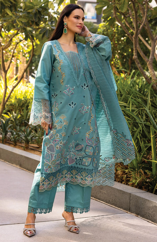 UNSTITCHED 3 PIECE - SUMMER COLLECTION SKU#RR1 - CARNATION LAWN'25 BY RANG RASIYA EMBROIDERED SUITS