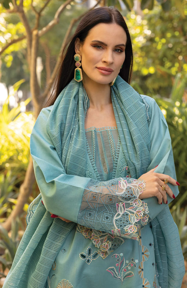 UNSTITCHED 3 PIECE - SUMMER COLLECTION SKU#RR1 - CARNATION LAWN'25 BY RANG RASIYA EMBROIDERED SUITS