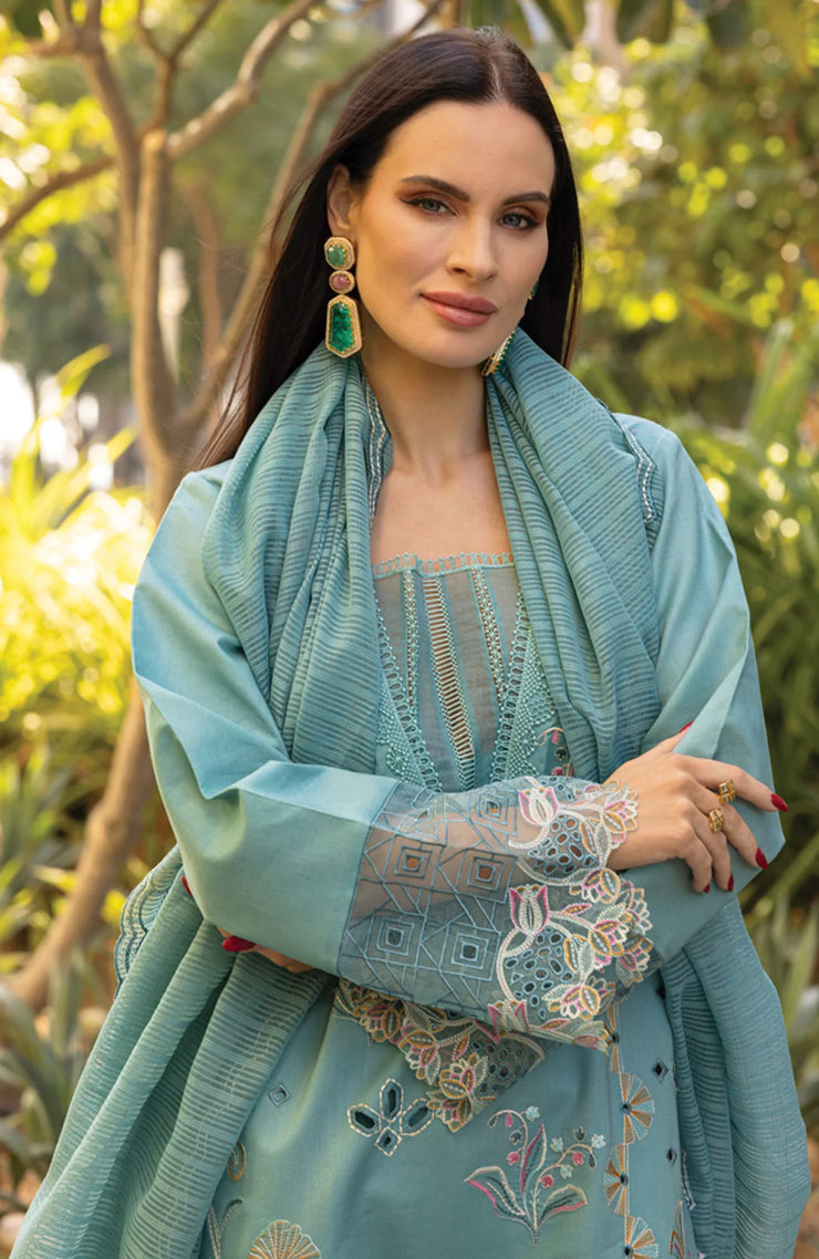 UNSTITCHED 3 PIECE - SUMMER COLLECTION SKU#RR1 - CARNATION LAWN'25 BY RANG RASIYA EMBROIDERED SUITS