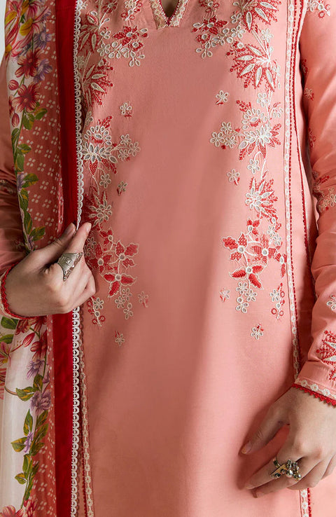 Hussainrehar - Jugnu Spring Summer'25 By Hussain Rehar Embroidered Lawn Suits Unstitched 3 Piece - Summer Collection - aubranz.com