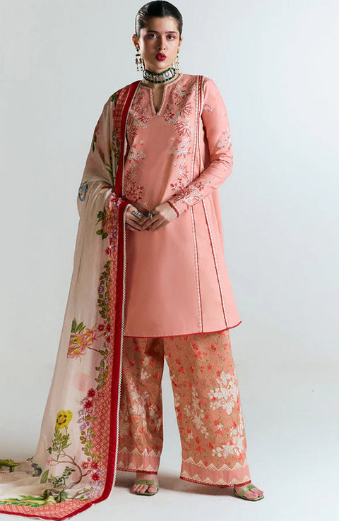 Hussainrehar - Jugnu Spring Summer'25 By Hussain Rehar Embroidered Lawn Suits Unstitched 3 Piece - Summer Collection - aubranz.com