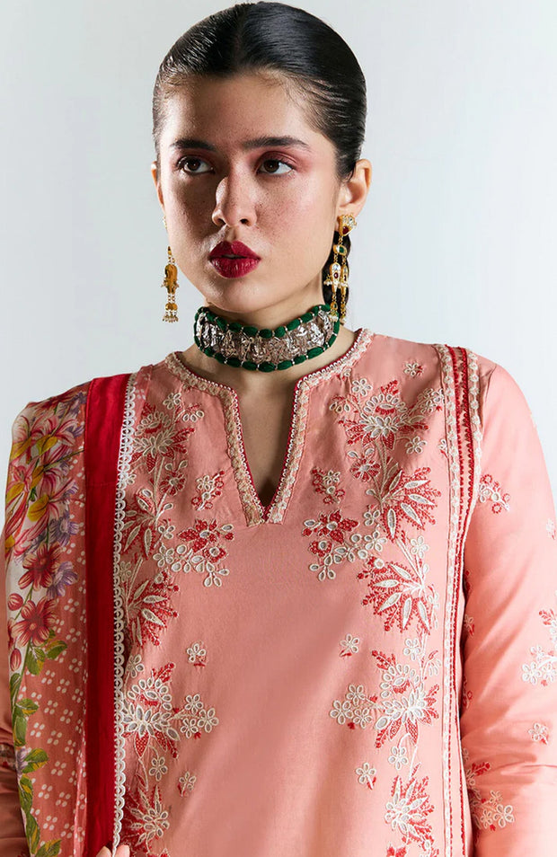 Hussainrehar - Jugnu Spring Summer'25 By Hussain Rehar Embroidered Lawn Suits Unstitched 3 Piece - Summer Collection - aubranz.com