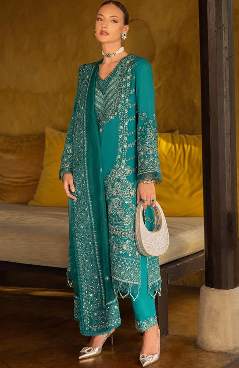 Faizasaqlain - FAIZA SAQLAIN ZINNIA LUXURY LAWN'25 EMBROIDERED SUITS UNSTITCHED 3 PIECE - SUMMER COLLECTION - aubranz.com