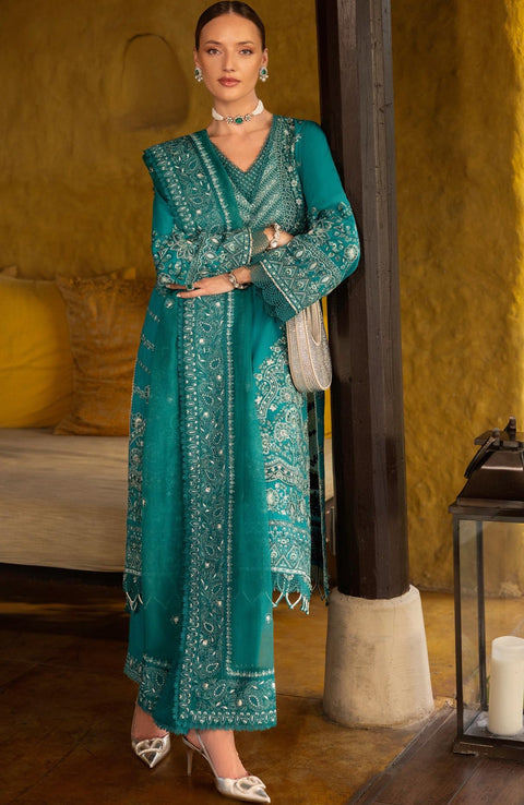 Faizasaqlain - FAIZA SAQLAIN ZINNIA LUXURY LAWN'25 EMBROIDERED SUITS UNSTITCHED 3 PIECE - SUMMER COLLECTION - aubranz.com