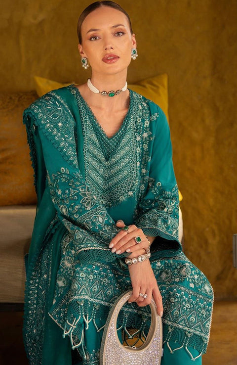 Faizasaqlain - FAIZA SAQLAIN ZINNIA LUXURY LAWN'25 EMBROIDERED SUITS UNSTITCHED 3 PIECE - SUMMER COLLECTION - aubranz.com