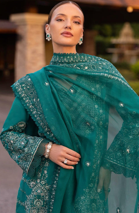 Faizasaqlain - FAIZA SAQLAIN ZINNIA LUXURY LAWN'25 EMBROIDERED SUITS UNSTITCHED 3 PIECE - SUMMER COLLECTION - aubranz.com