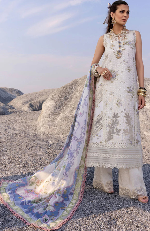 SUITS UNSTITCHED 3 PIECE - SUMMER COLLECTIONSKU#SS3- SAIRA SHAKIRA LAWN'25 EMBROIDERED