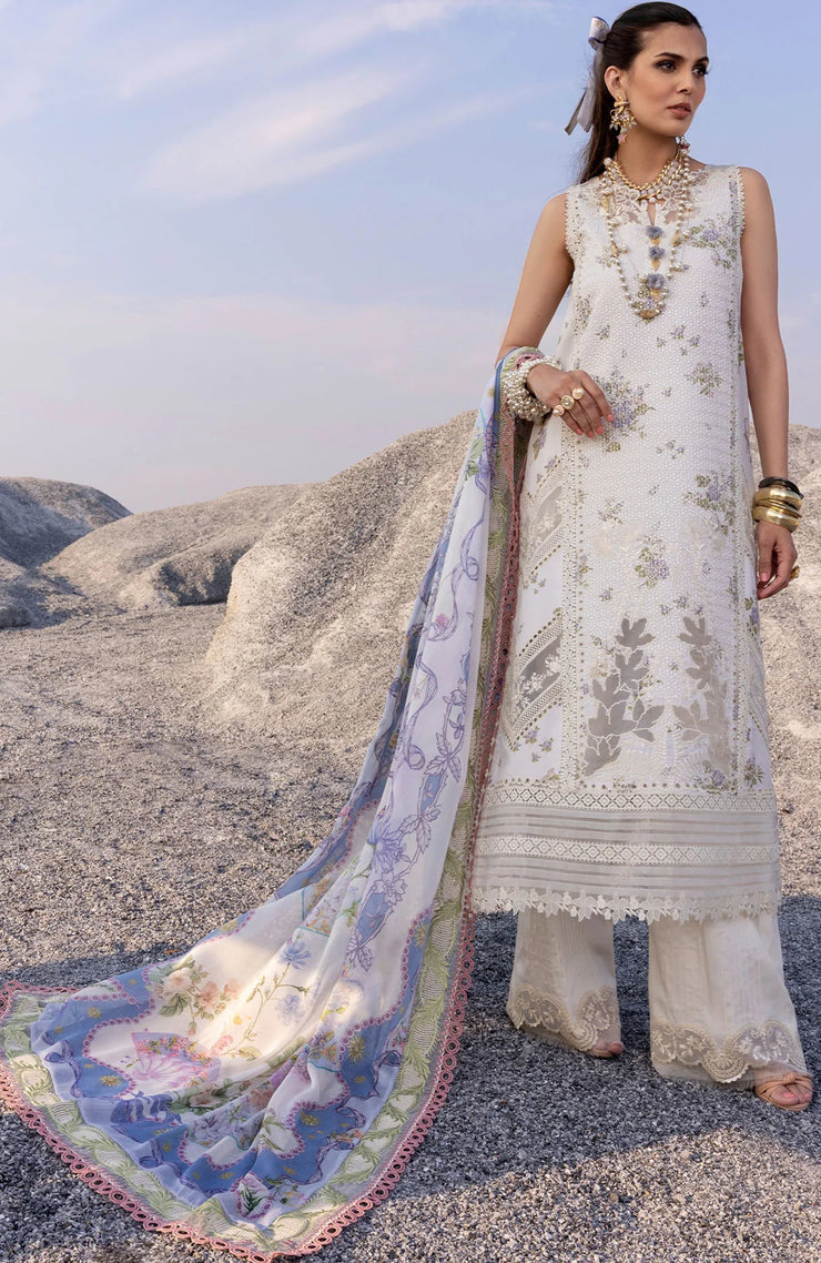 SUITS UNSTITCHED 3 PIECE - SUMMER COLLECTIONSKU#SS3- SAIRA SHAKIRA LAWN'25 EMBROIDERED