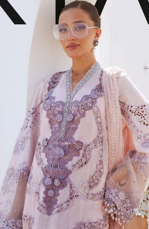 Mariab - Maria.B Luxury Eid'25 Embroidered Lawn Suits Unstitched 3 Piece - Summer Collection - aubranz.com