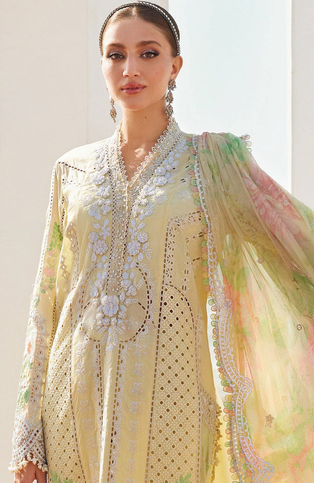 Mariab - Maria.B Luxury Eid'25 Embroidered Lawn Suits Unstitched 3 Piece - Summer Collection - aubranz.com