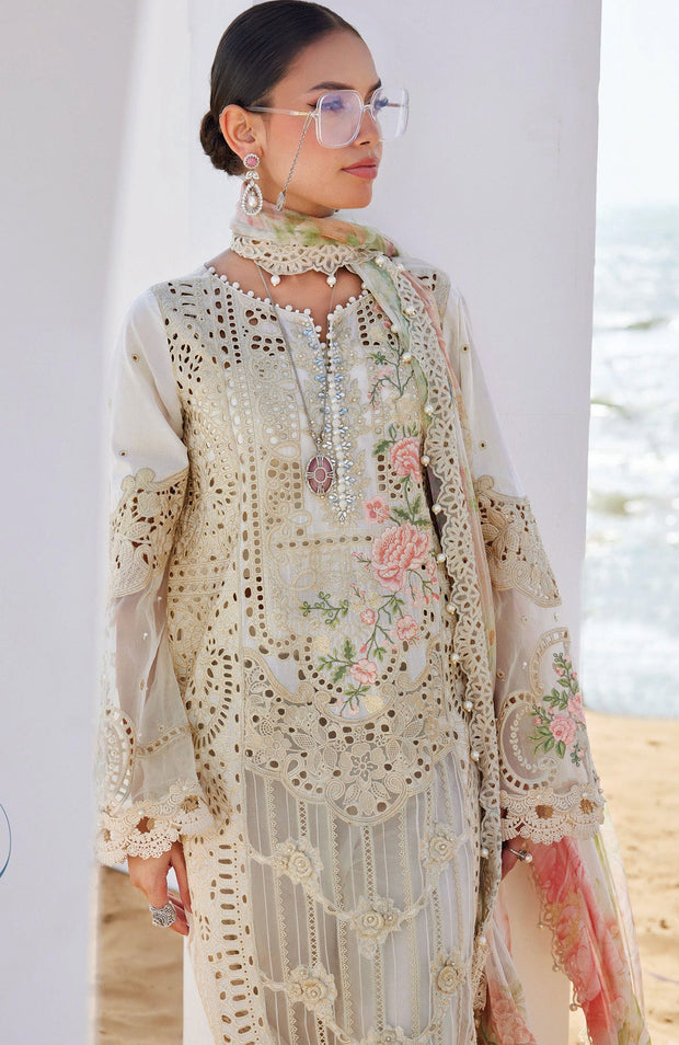 Mariab - Maria.B Luxury Eid'25 Embroidered Lawn Suits Unstitched 3 Piece - Summer Collection - aubranz.com