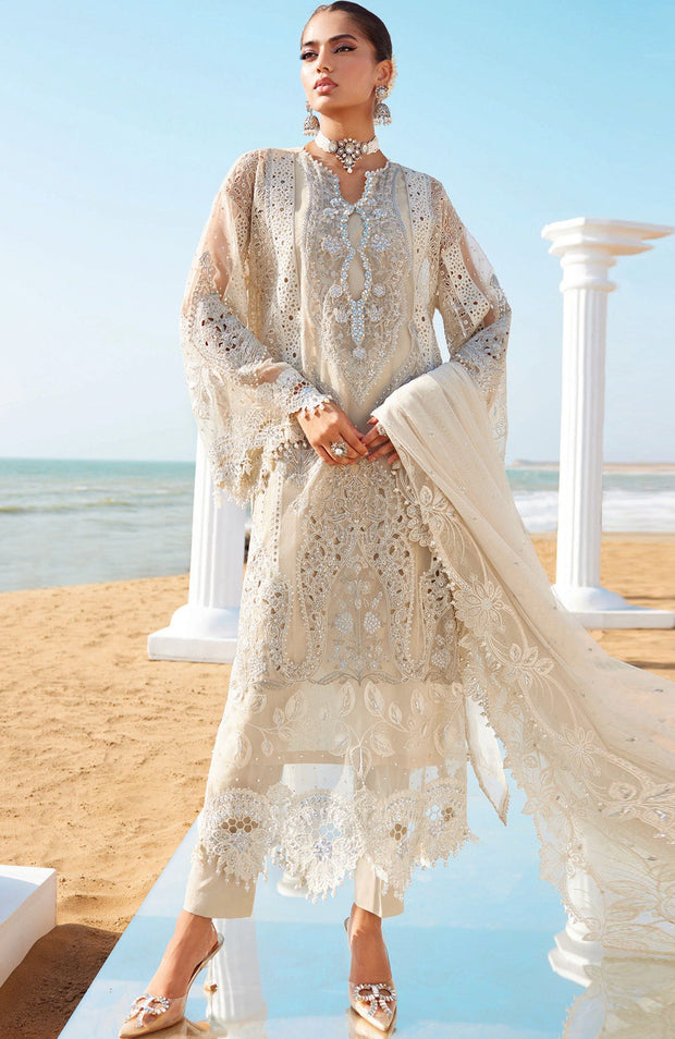 Mariab - Maria.B Luxury Eid'25 Embroidered Lawn Suits Unstitched 3 Piece - Summer Collection - aubranz.com
