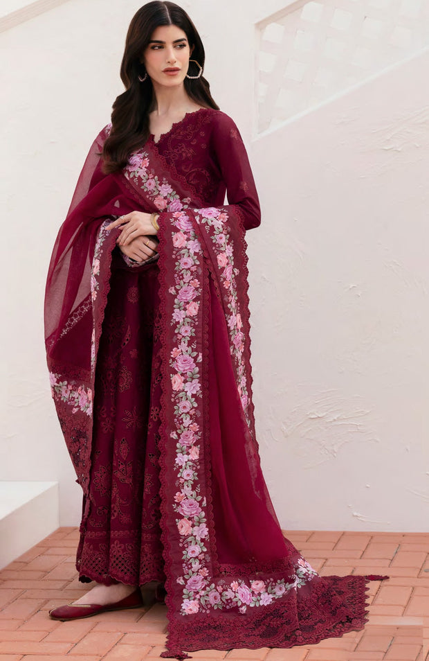 Baroque - Baroque Eid Lawn'25 Embroidered Suits Unstitched 3 Piece - Summer Collection - aubranz.com