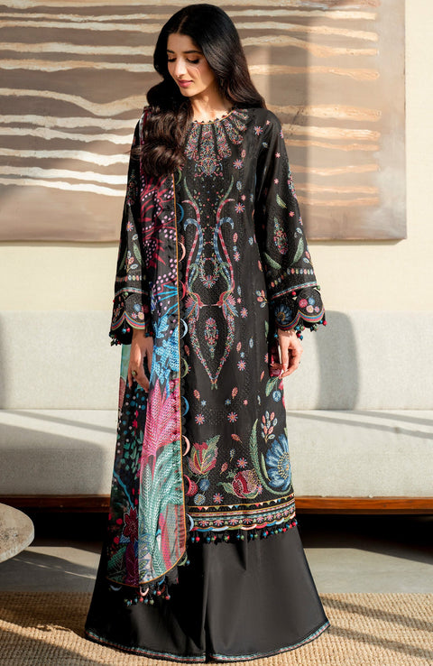 Jazmin - Shahkaar Luxury Eid Lawn'25 By Jazmin Embroidered Suits Unstitched 3 Piece - Summer Collection - aubranz.com