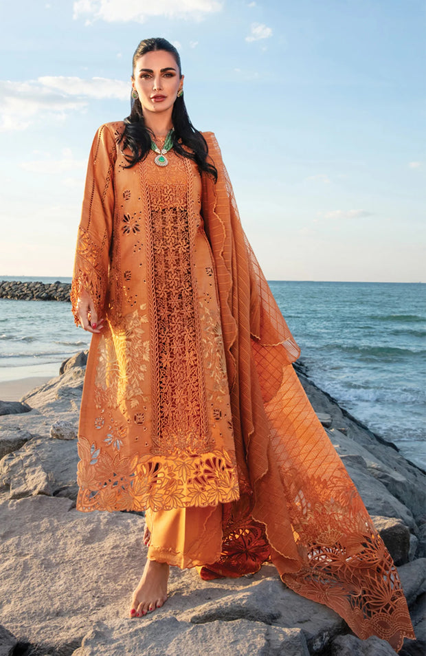 SKU#RR14 RANG RASIYA PREMIUM COLLECTION'25 EMBROIDERED LAWN SUIT UNSTITCHED 3 PIECE - SUMMER COLLECTION
