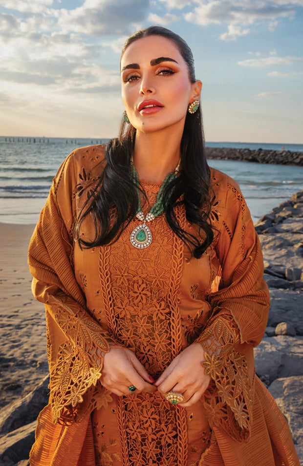 SKU#RR14 RANG RASIYA PREMIUM COLLECTION'25 EMBROIDERED LAWN SUIT UNSTITCHED 3 PIECE - SUMMER COLLECTION